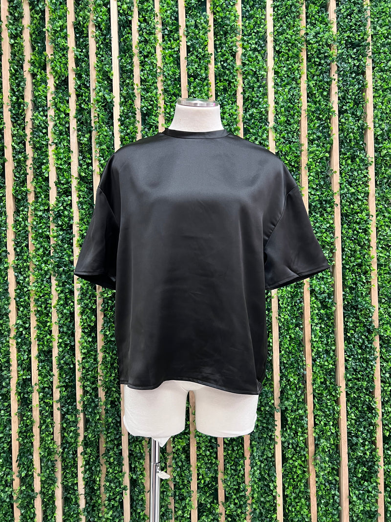 Round Neck Satin Top