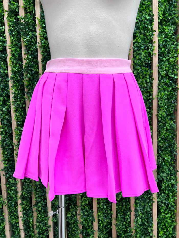 Color Block Pleated Skort