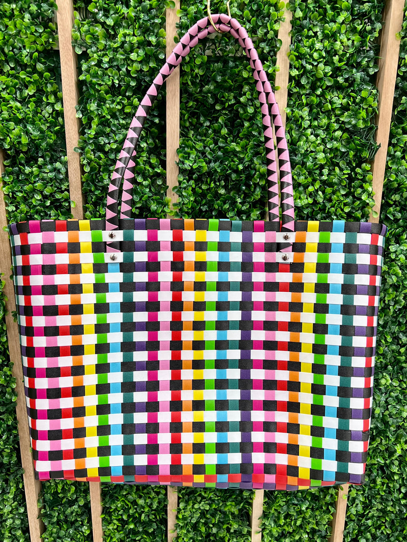 Multi Squares Weaved Tote