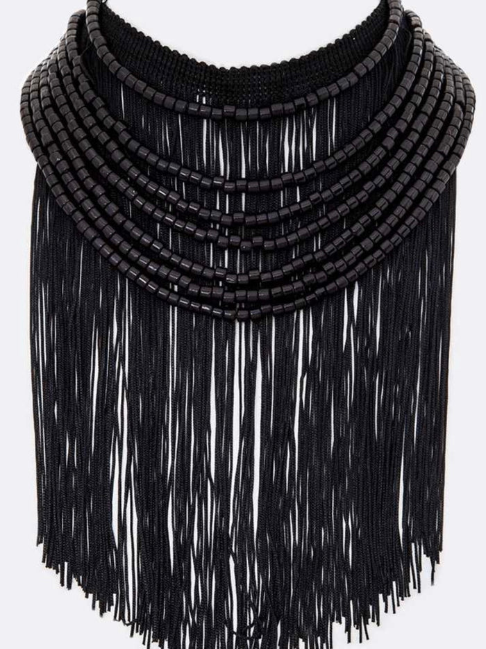Boho Fringe Tassel Beaded Layer Necklace