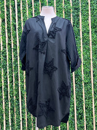 Star Embossed Short Dress