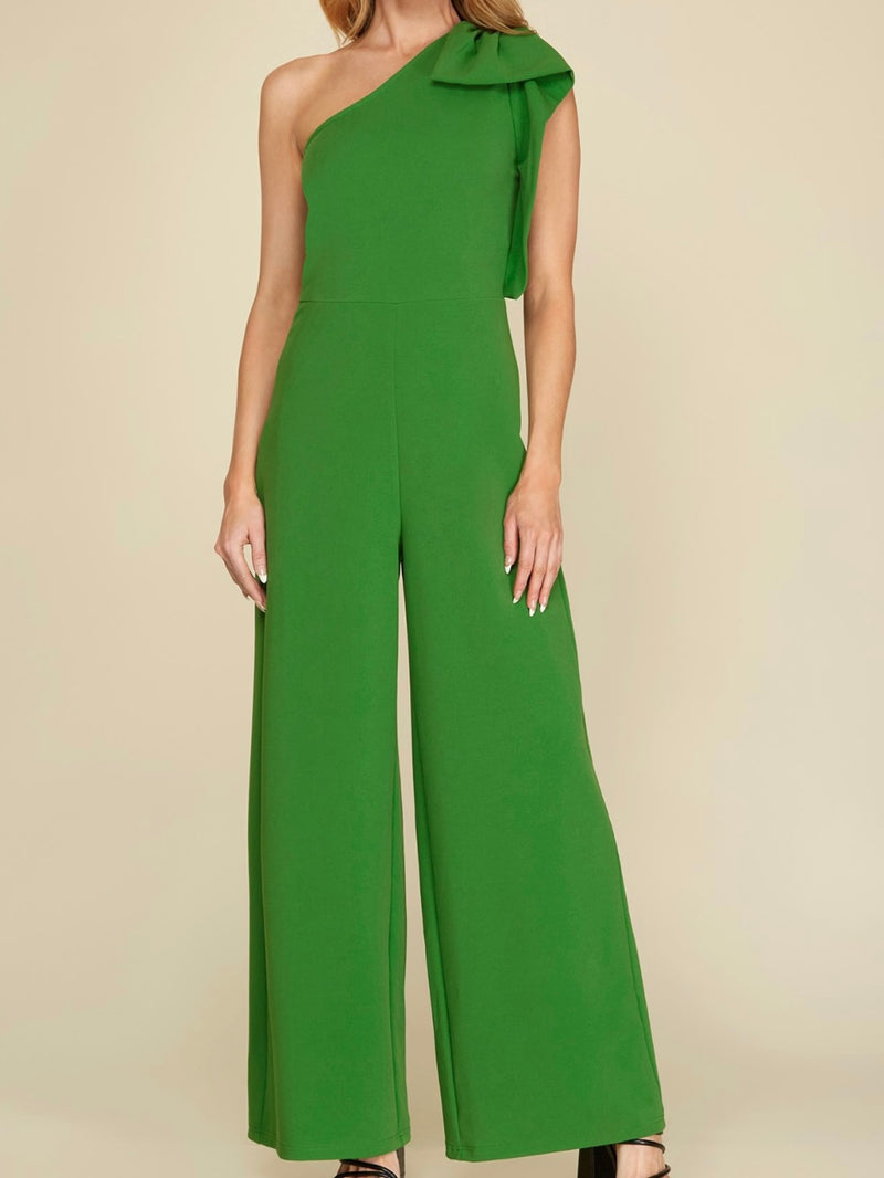 Delicate One Shoulder Detail Jumpsuit