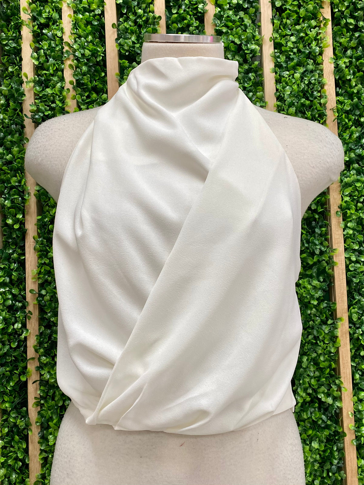 White Halter Neck Top