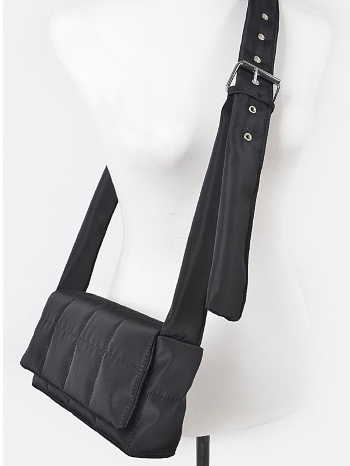 Padded Nylon Crossbody Bag