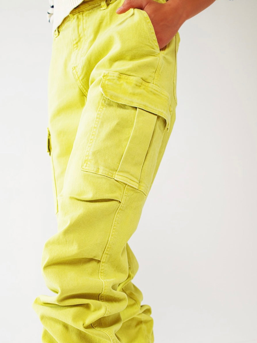 Bright Denim Cargo Joggers