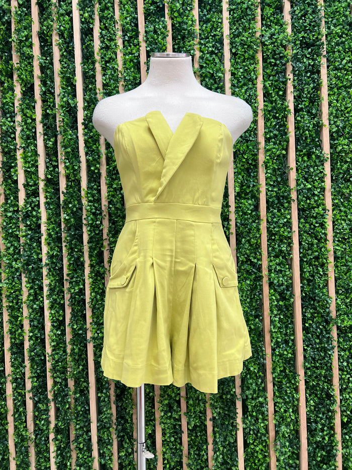 Dressy Lemon Grass Vest Romper