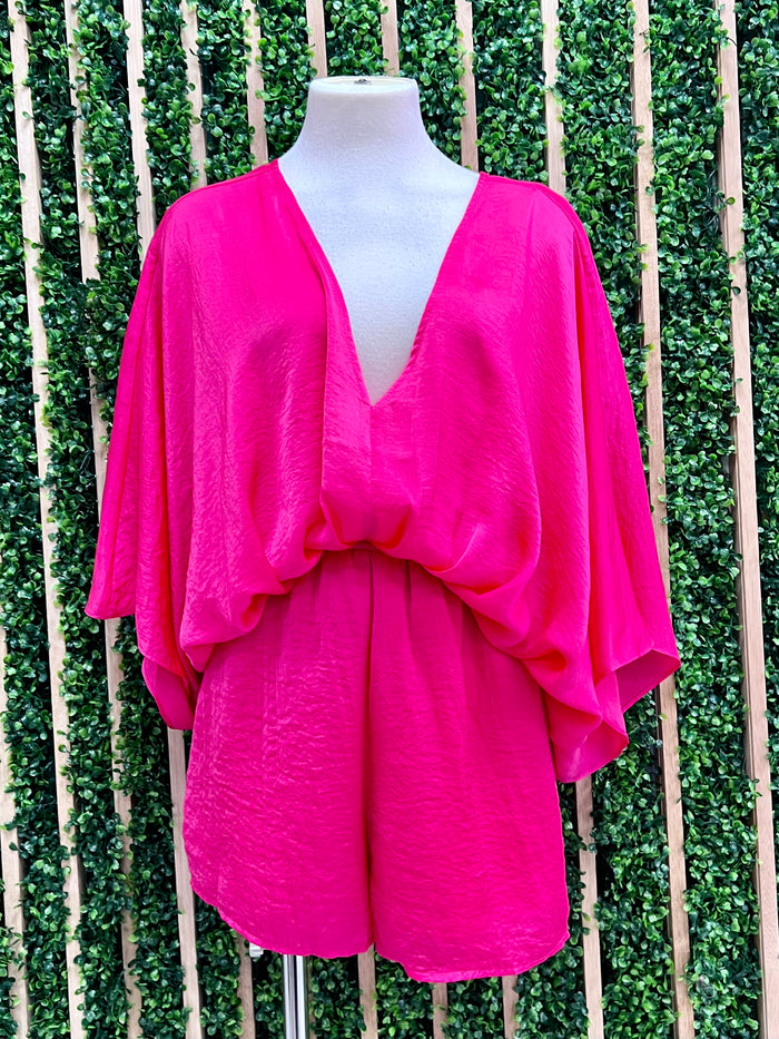 Fuchsia Kimono Romper