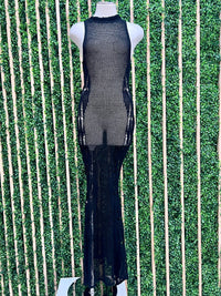 Pointelle Knit Maxi Dress