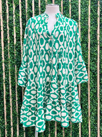 Fun Print Tiered Short Dress