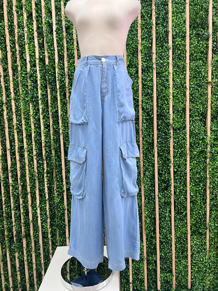 Mid Waist Tencel Pants