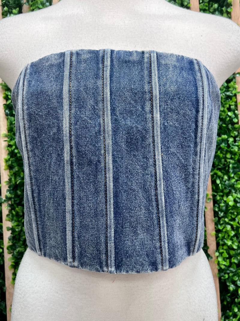 Crop Denim Bustier