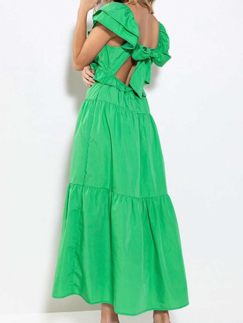 Green Ruffled Maxi