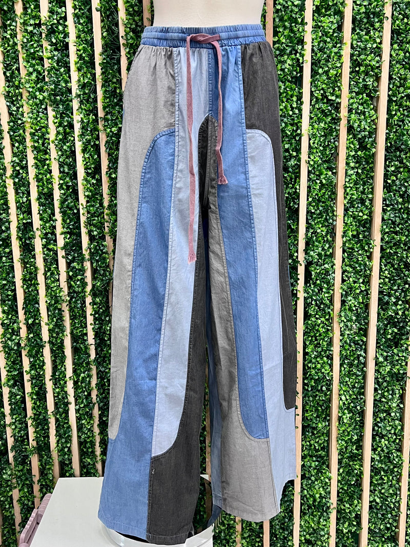 Multi Denim Wide leg Pant