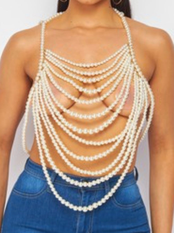 Ivory Pearl Halter Top