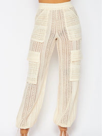 Cream Lace Cargo Resort Joggers