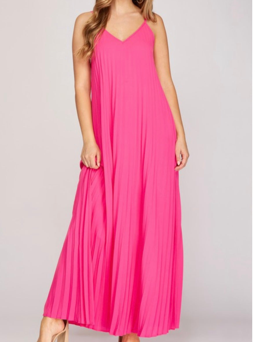 Delicate Pleated Maxi