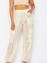 Cream Lace Cargo Resort Joggers