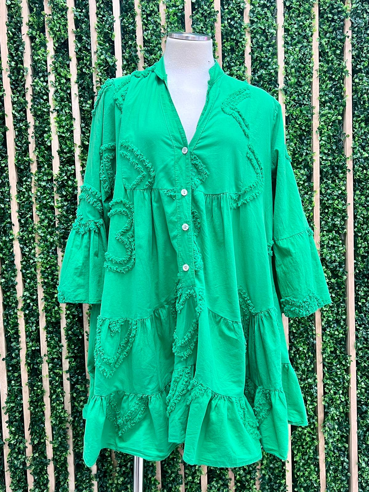 Delicate Heart Embossed Short Dress