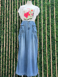 High Waist Convertible Denim Jogger