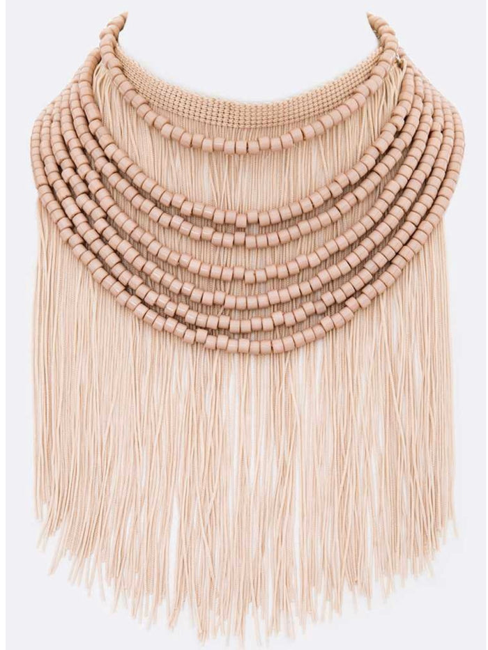 Boho Fringe Tassel Beaded Layer Necklace