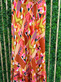 Multi Print Tiered Maxi Skirt