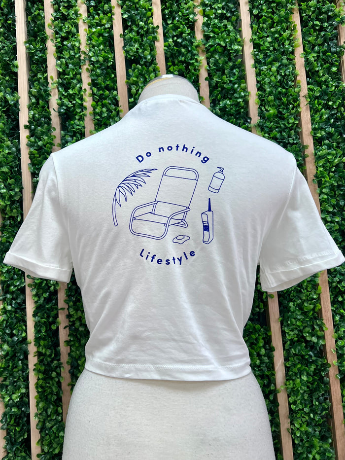 Do nothing Ribbed Tie Front Tee