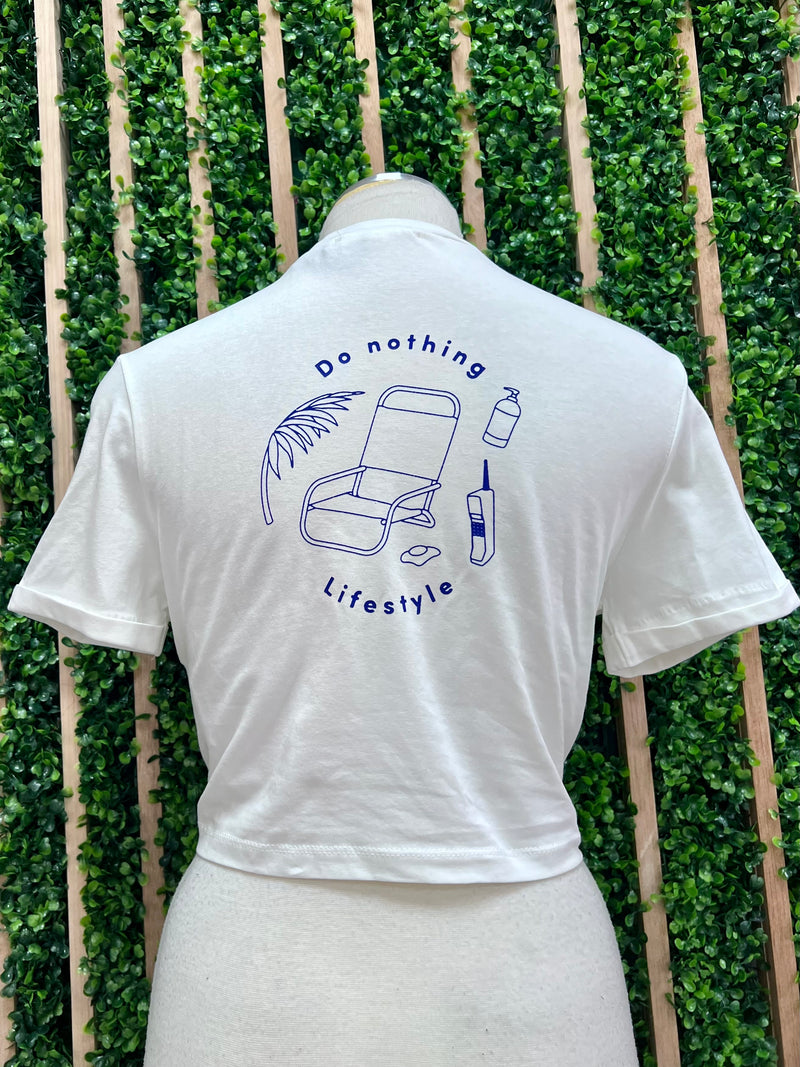 Do nothing Ribbed Tie Front Tee