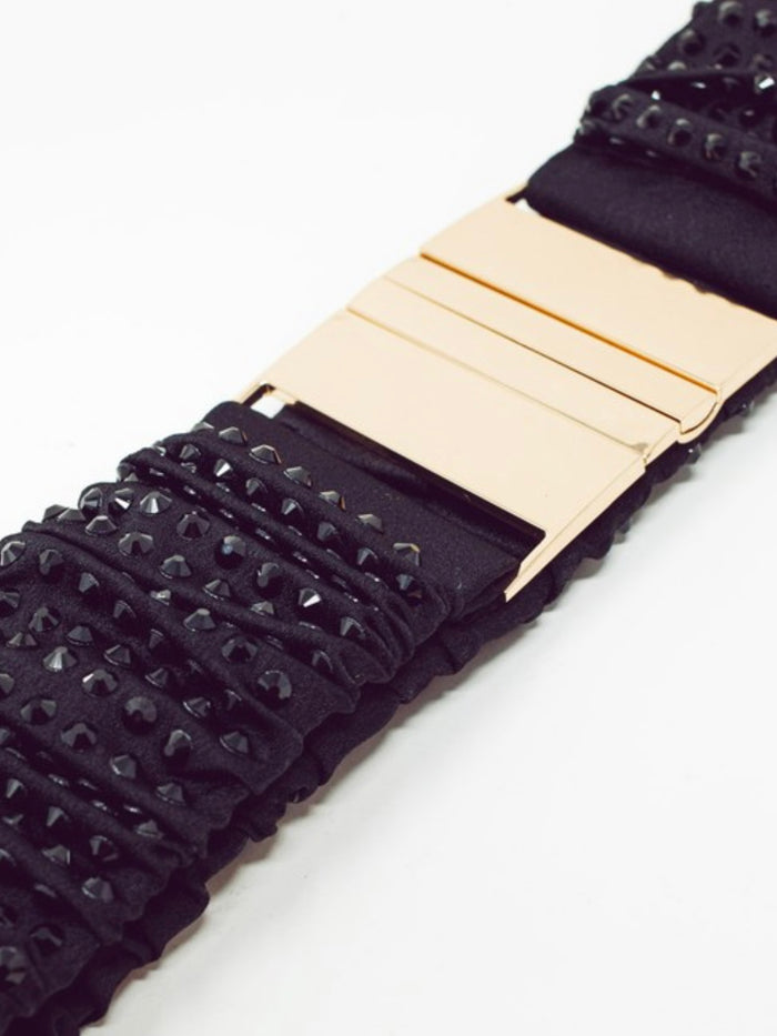 Black Crystals Elastic Belt