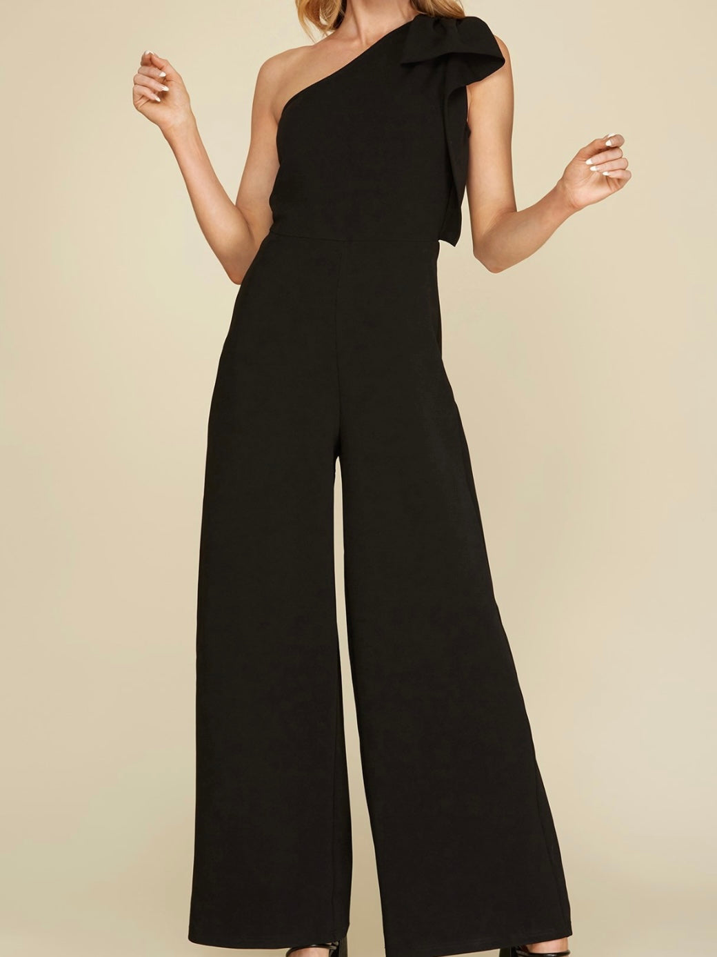 Delicate One Shoulder Detail Jumpsuit