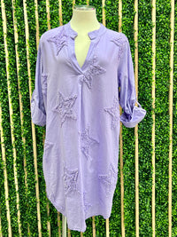 Star Embossed Short Dress