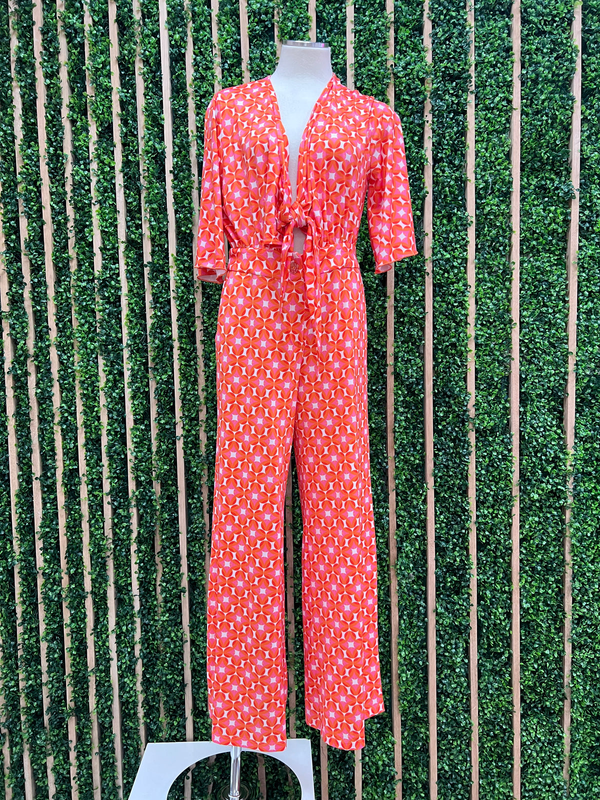 Exquisite Orange Pink Geo Jumpsuit