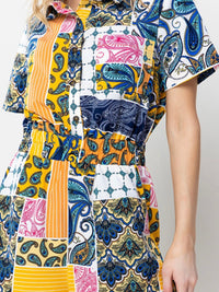 Navy Yellow Combo Collar Romper