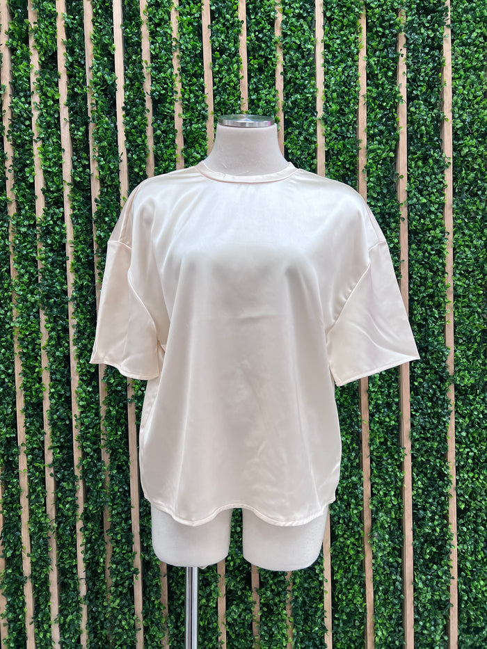 Round Neck Satin Top