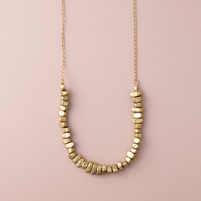 POS - "U" Chips Hematite Medium Necklace