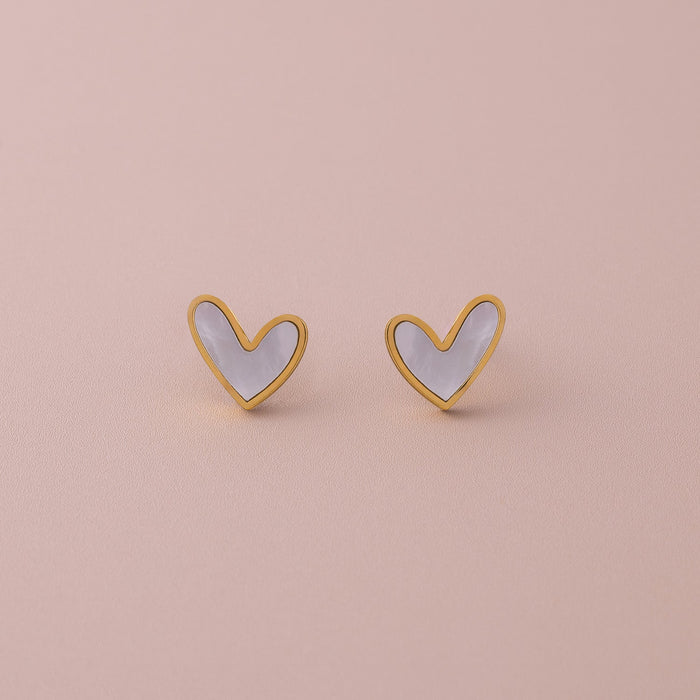 POS - Nacre Heart Stud