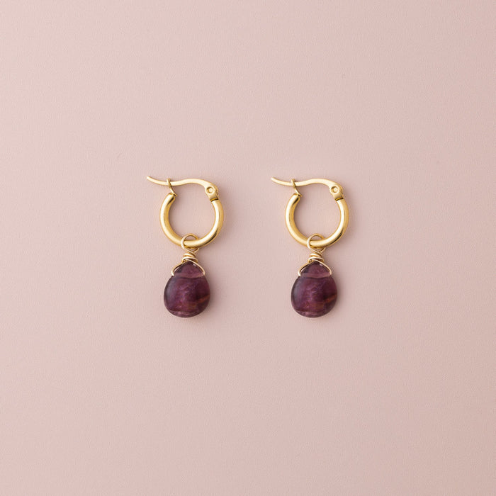 POS - Mini Hoop Semiprecious Drop