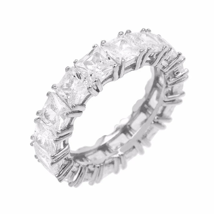 SJ Radiant Cut Crystal Eternity Band Ring