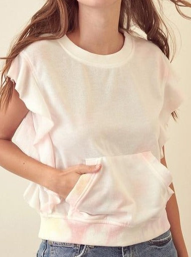 Tie Dye Ruffle Top