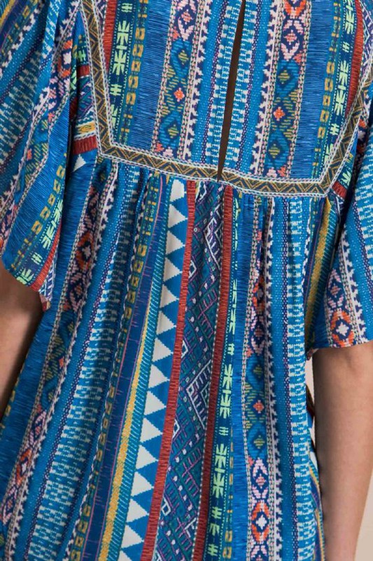 Blue Boho Top