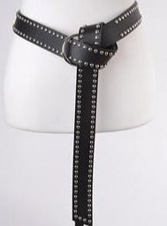 Black Front Knot Studded Belt