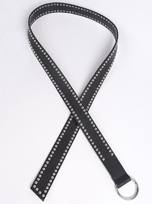 Black Front Knot Studded Belt