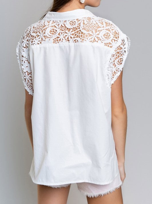 Lace Detail Muscle Blouse