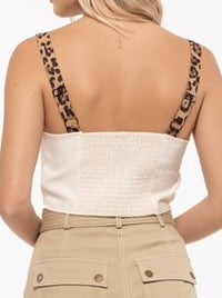 Animal Print Straps Crop Top