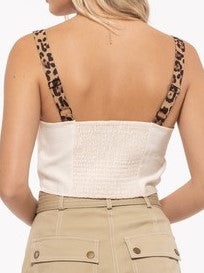 Animal Print Straps Crop Top