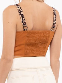 Animal Print Straps Crop Top