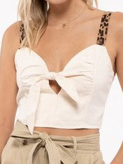 Animal Print Straps Crop Top