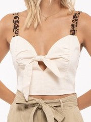 Animal Print Straps Crop Top