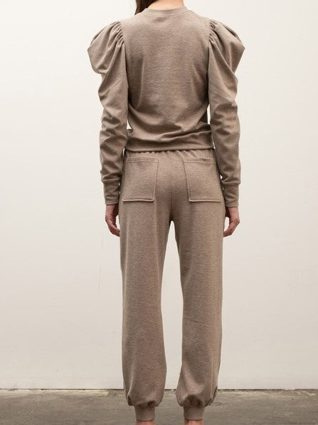 Mocha Balloon Sleeve / Jogger Set