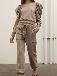 Mocha Balloon Sleeve / Jogger Set