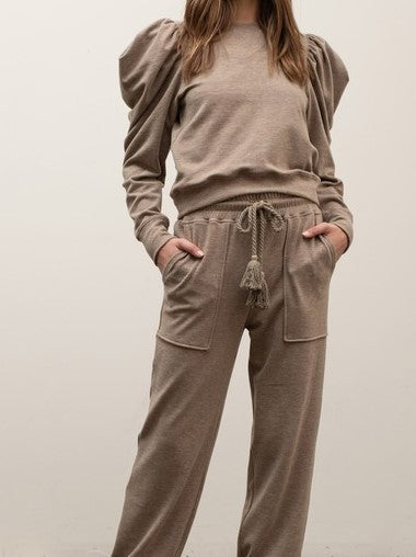 Mocha Balloon Sleeve / Jogger Set